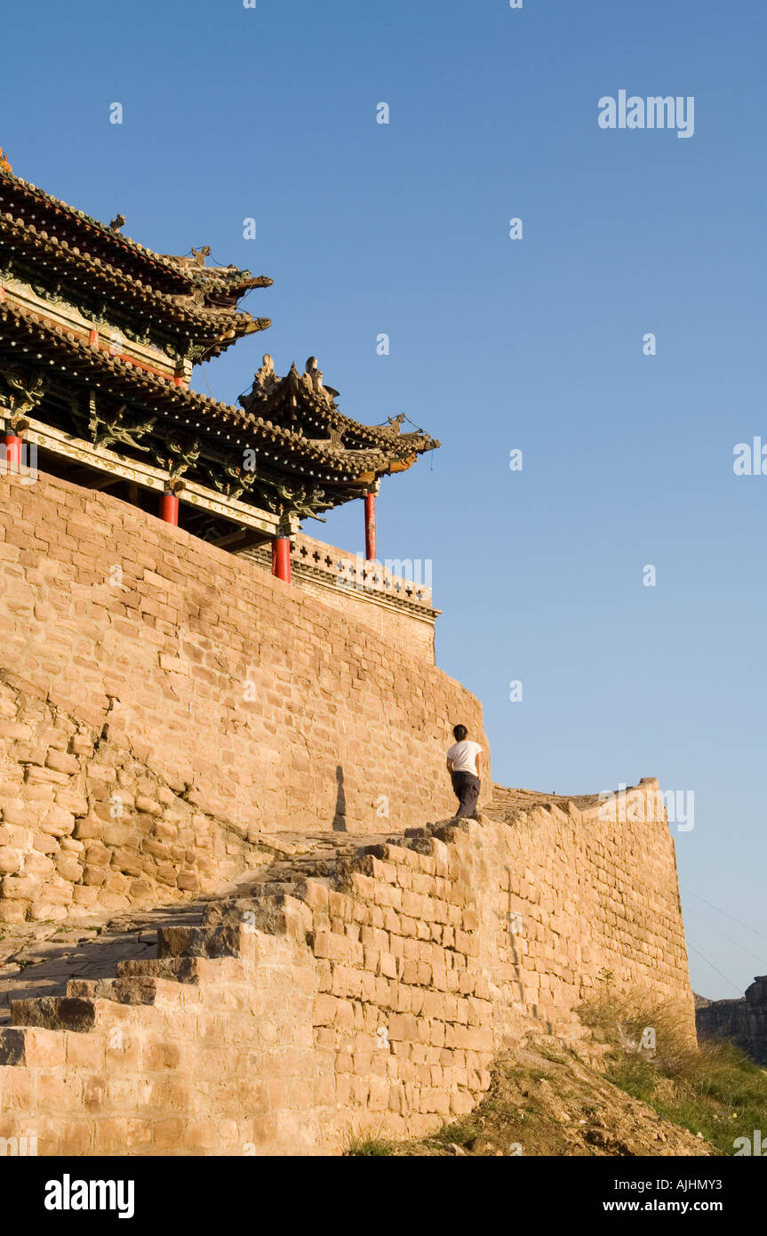 Black Dragon Tempel entlang des gelben Flusses Huang He Qikou Dorf Lin County Shanxi Provinz China Stockfoto