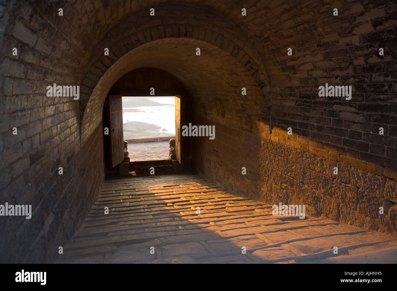 Black Dragon Tempel entlang des gelben Flusses Huang He Qikou Dorf Lin County Shanxi Provinz China Stockfoto