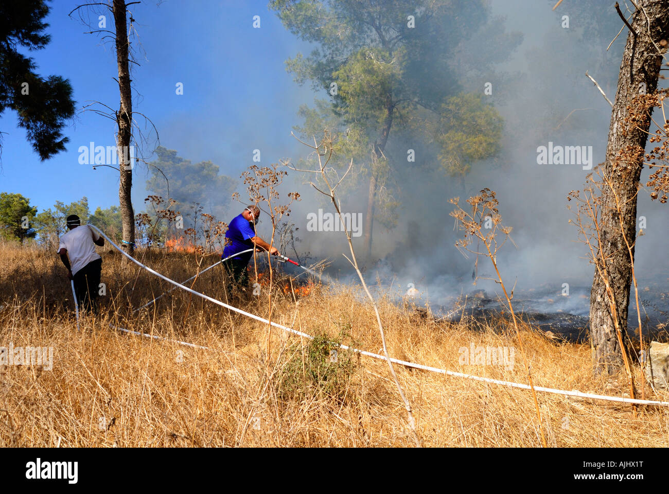 Israel Feuer Kämpfer Waldbrandbekämpfung Stockfoto