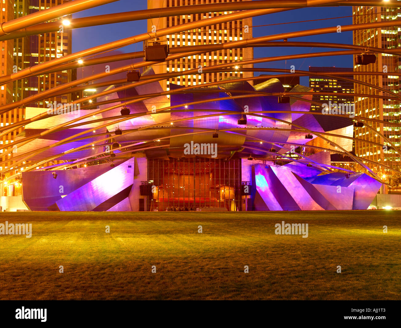 Jay Pritzker Pavilion Millennium Park, die Schleife Stockfoto