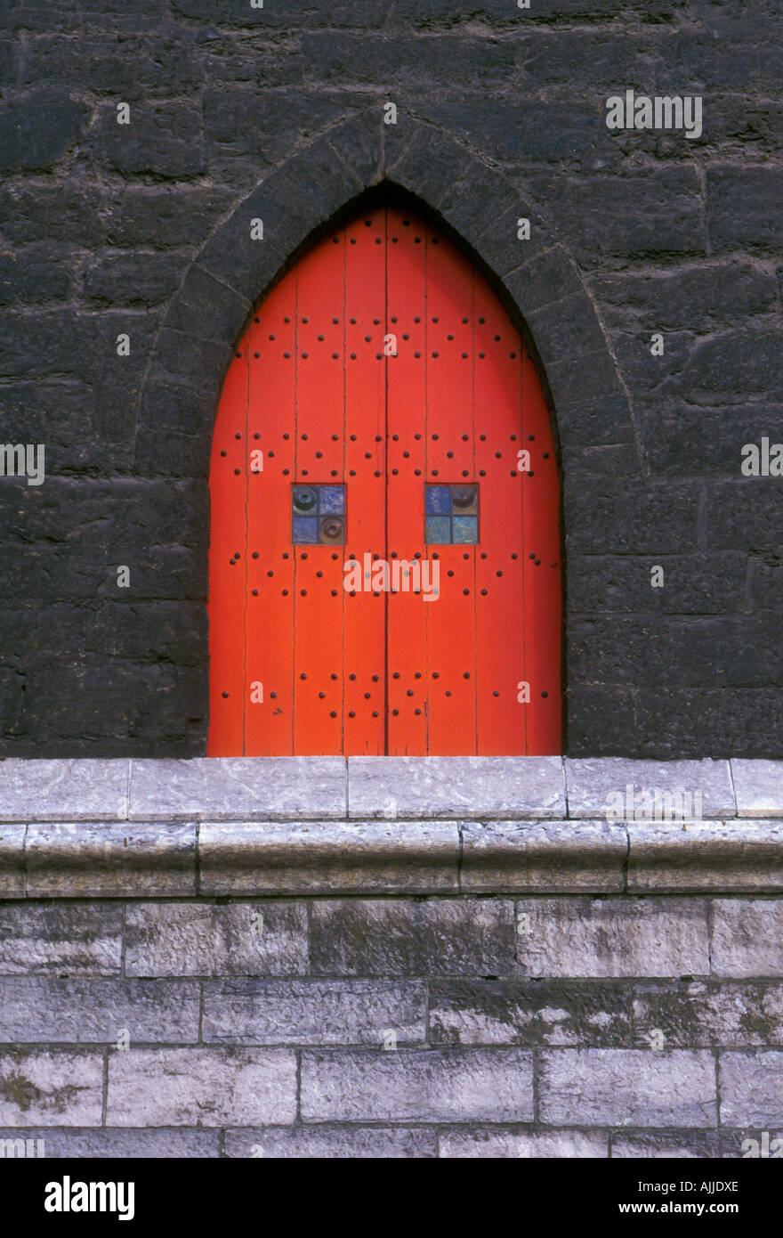 Red Door, Belfried, Gent, Ostflandern, Belgien, Europa Stockfoto