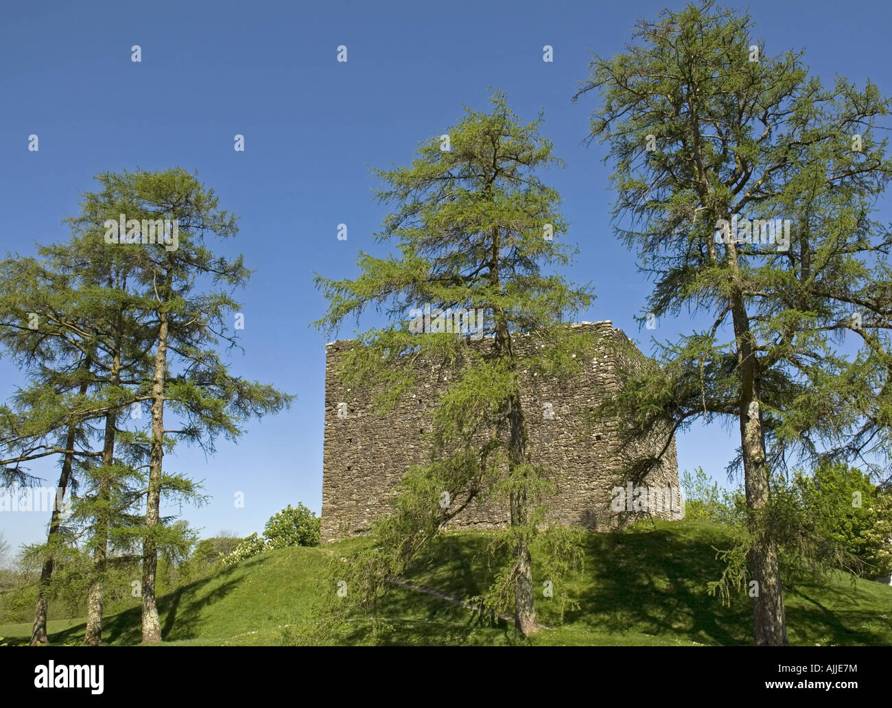 Das berüchtigte mittelalterlichen Gefängnis Lydford Burg in der Nähe von Lydford Gorge, Devon Stockfoto