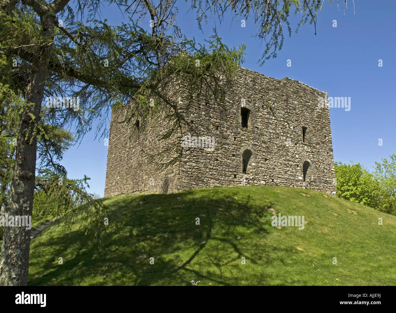 Das berüchtigte mittelalterlichen Gefängnis Lydford Burg in der Nähe von Lydford Gorge, Devon Stockfoto