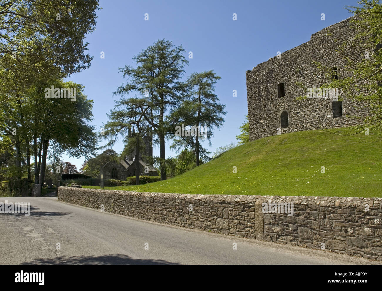 Das berüchtigte mittelalterlichen Gefängnis Lydford Burg in der Nähe von Lydford Gorge, Devon Stockfoto