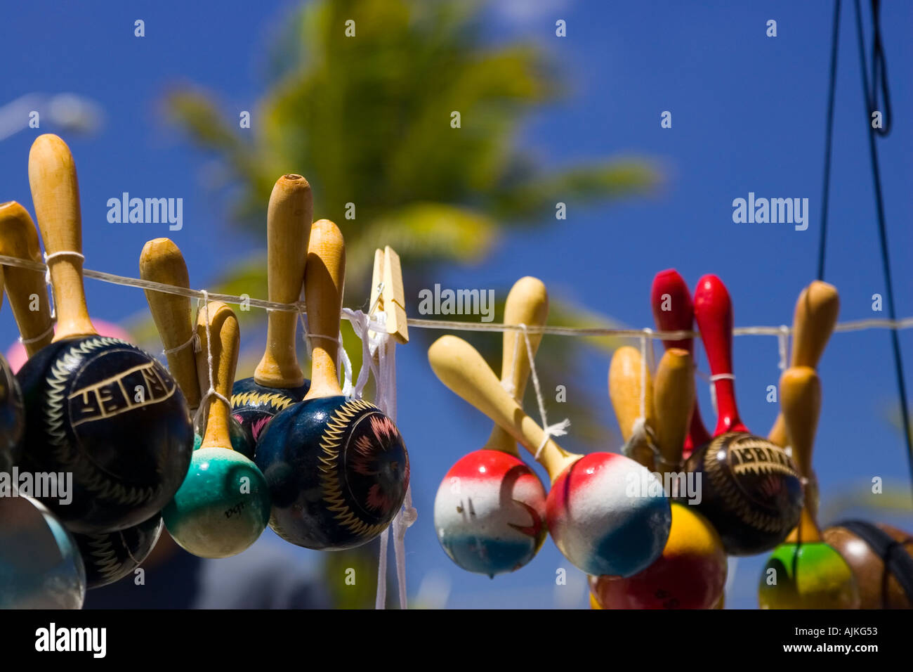 Maracas für Verkauf im Markt Aruba, Stockfoto