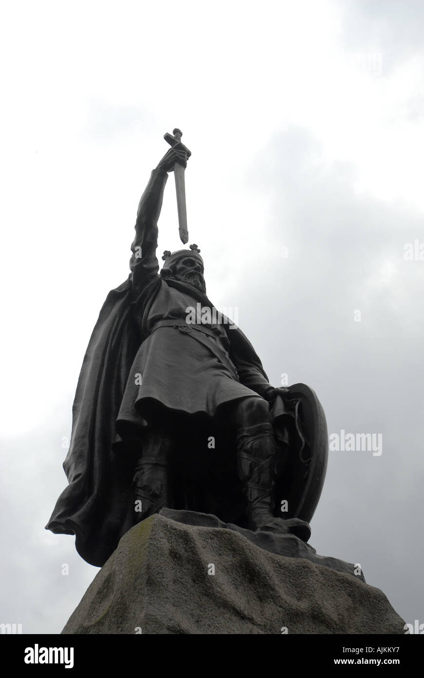 König Alfred Statue Skulptur von Hamo Thornycroft in Winchester, Hampshire Stockfoto
