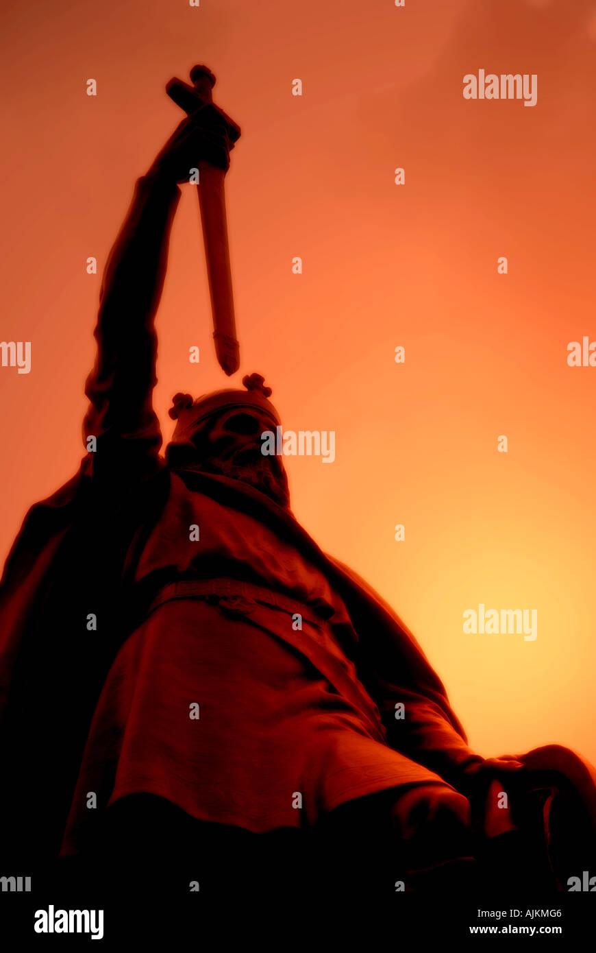 König Alfred Statue Skulptur von Hamo Thornycroft in Winchester, Hampshire Stockfoto