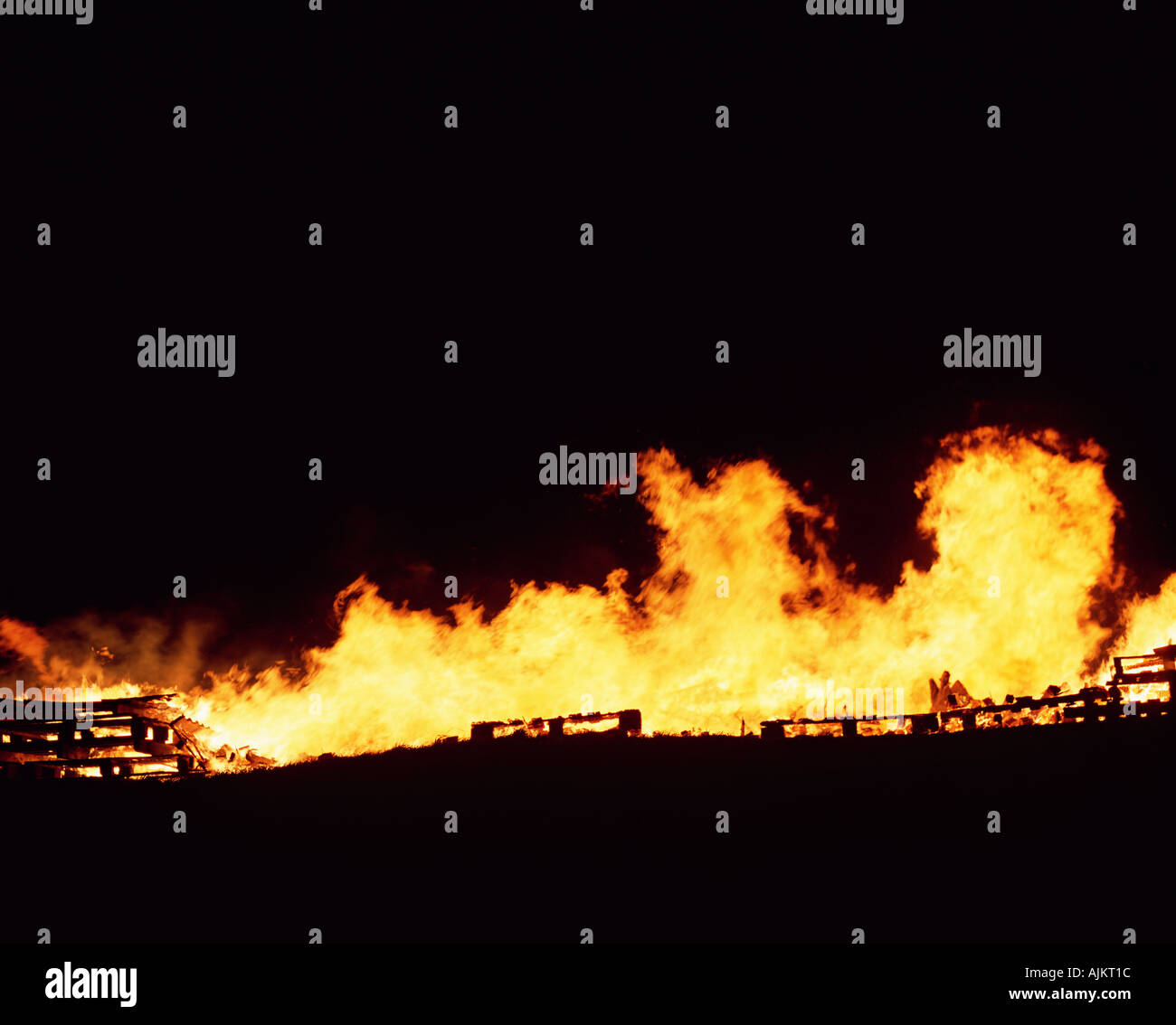 Ein brennendes Feuer Stockfoto