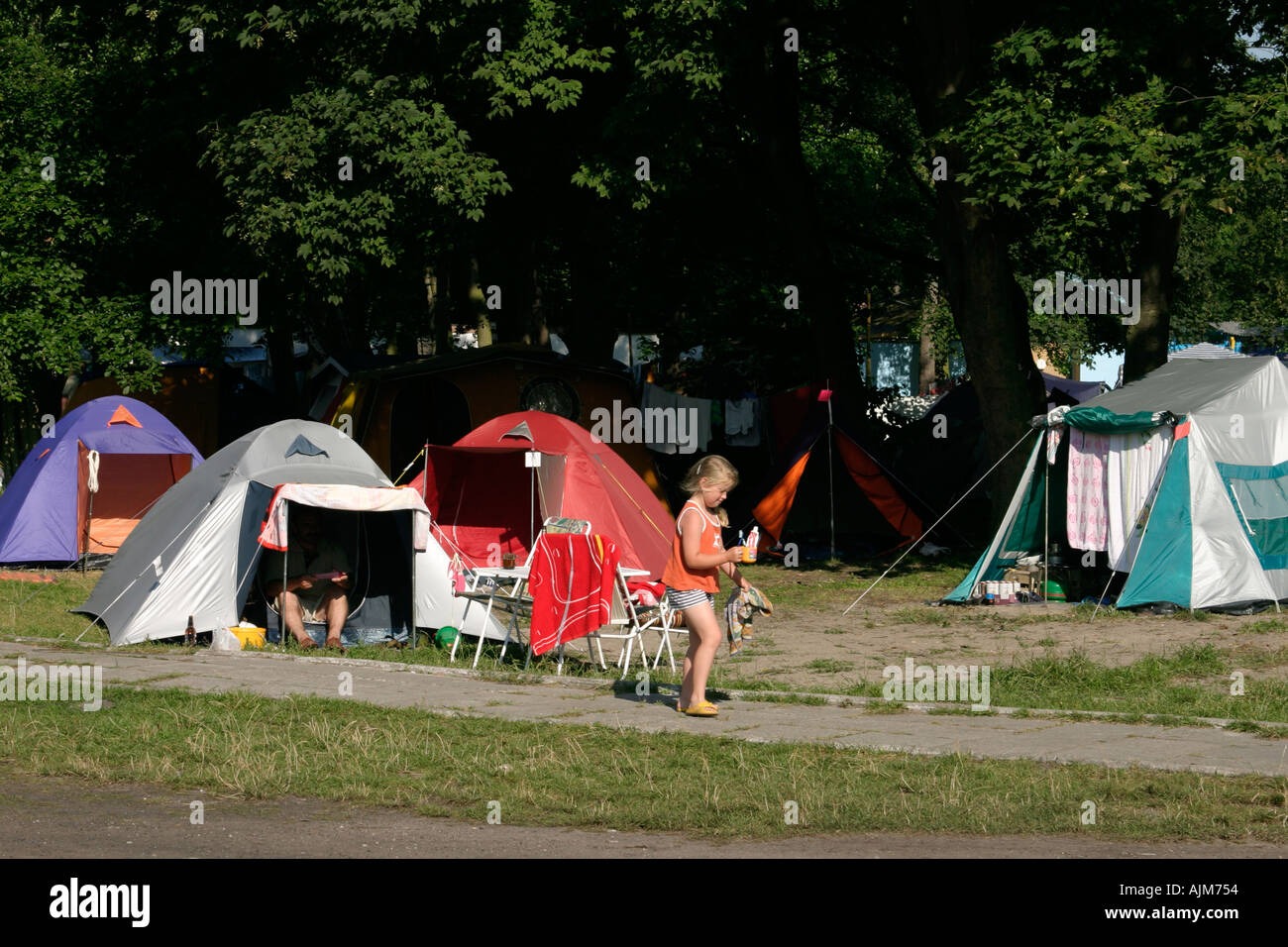 Zelten camping Polen Stockfotografie - Alamy