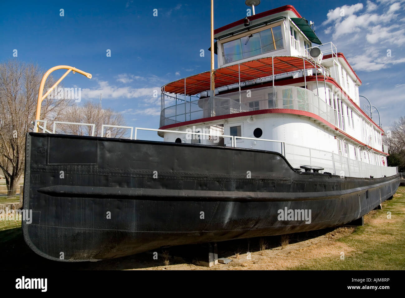 Iowa USA IA Sioux City The Sergeant Floyd Dampfschiff am Ufer des Missouri River äußeren des Bootes Stockfoto