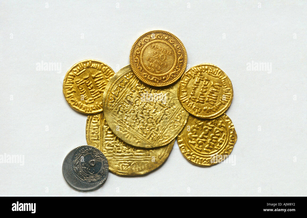 Islamische Münzen Stockfoto