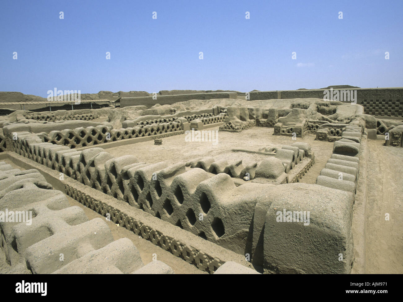 Peru Anden Südamerika Lateinamerika Chan Chan Archäologie Stockfoto