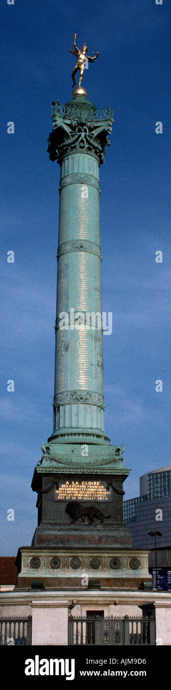 24001 die Juli-Säule am Place De La Bastille Paris Frankreich Europa Stockfoto