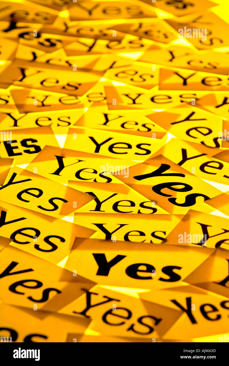 Ja-Stimmen Stockfoto