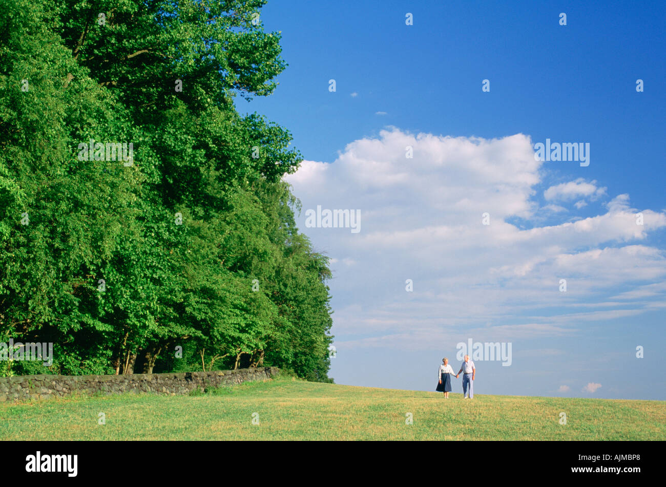 Zwei Menschen wandern in der Brandywine Creek State Park-Delaware Stockfoto