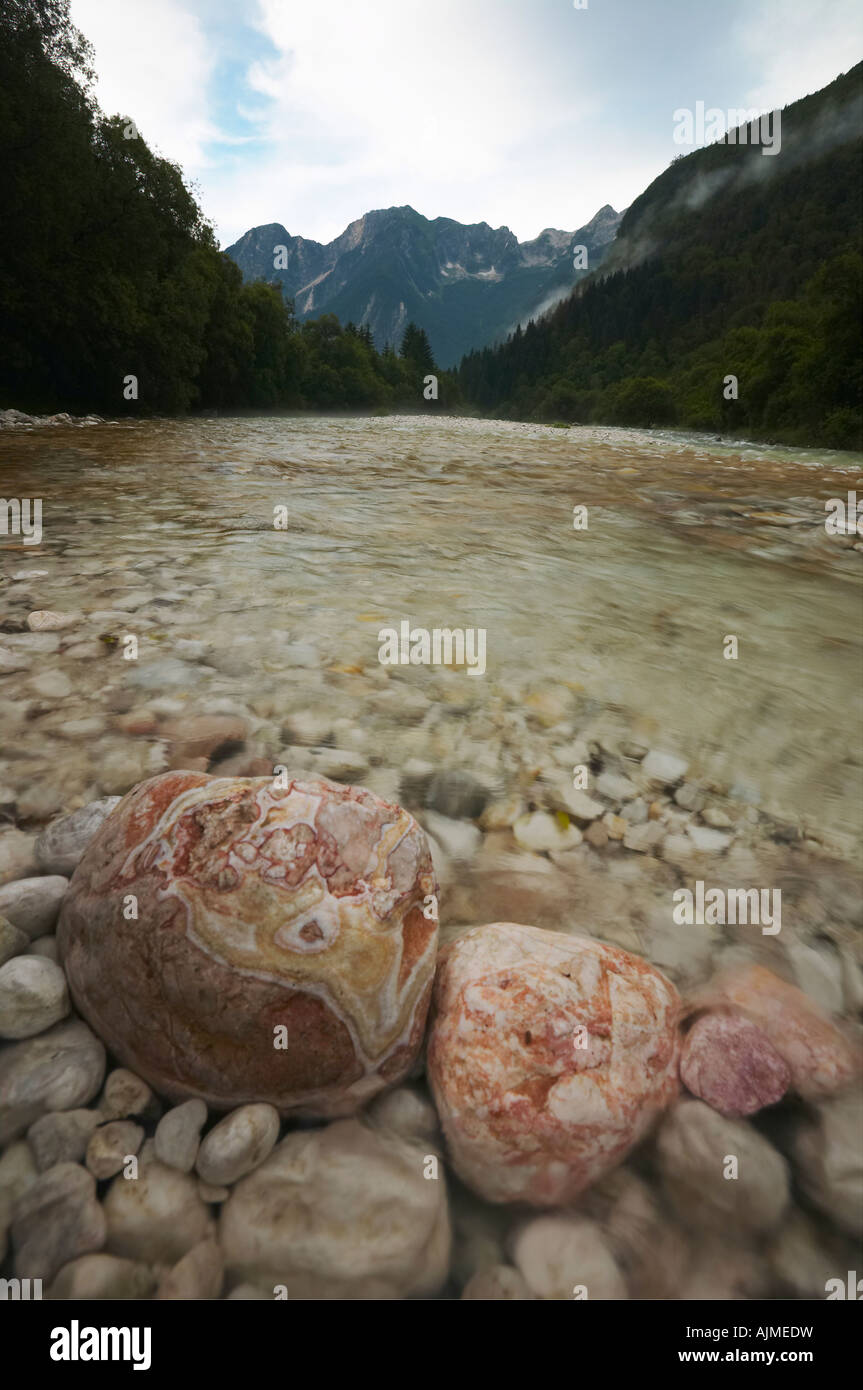 Soča Fluss Stockfoto