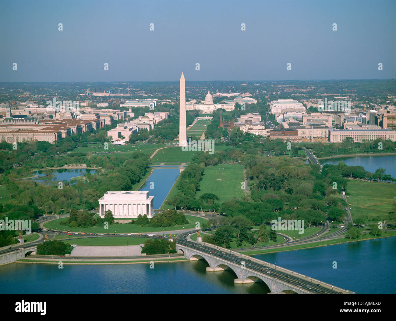 Luftbild von Washington DC Stockfoto