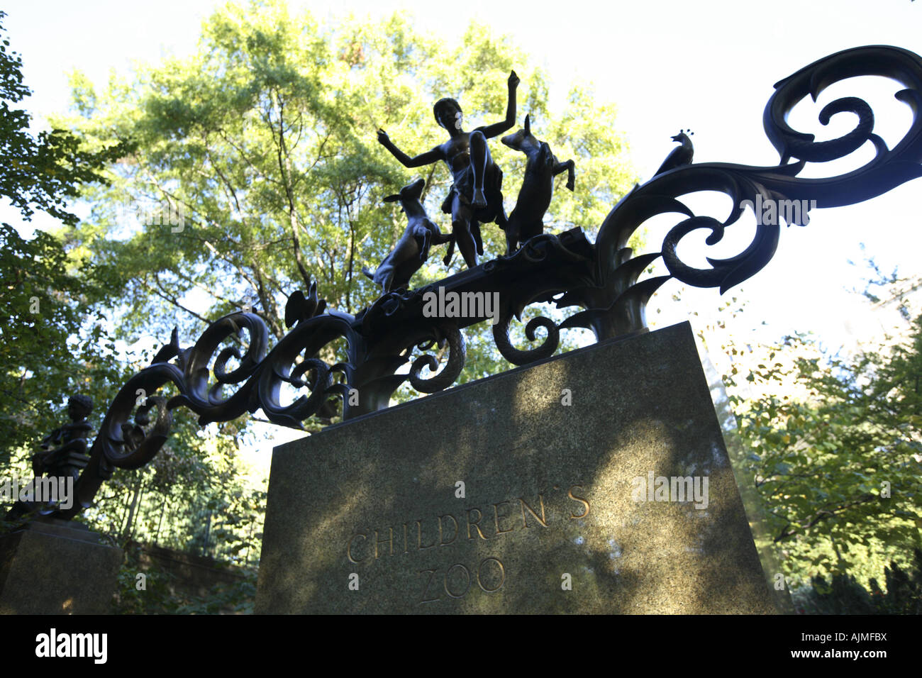 Eingang zum Kinderzoo im Central Park New York City Stockfoto