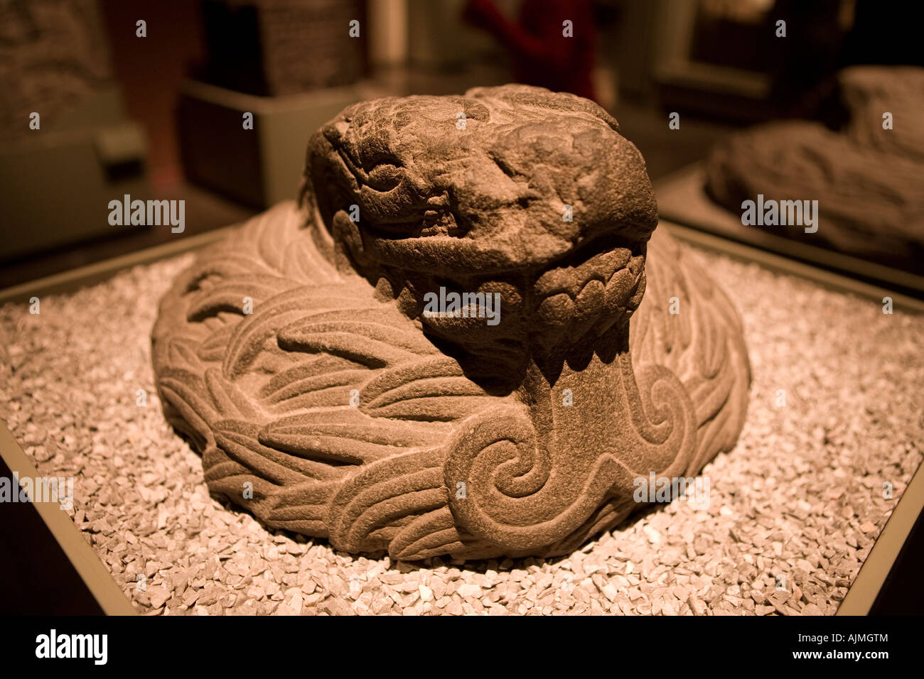 Statue von Quetzalcoatl Atzech Gottheiten Museum für Anthropologie von Mexiko-Stadt Mexiko Stockfoto