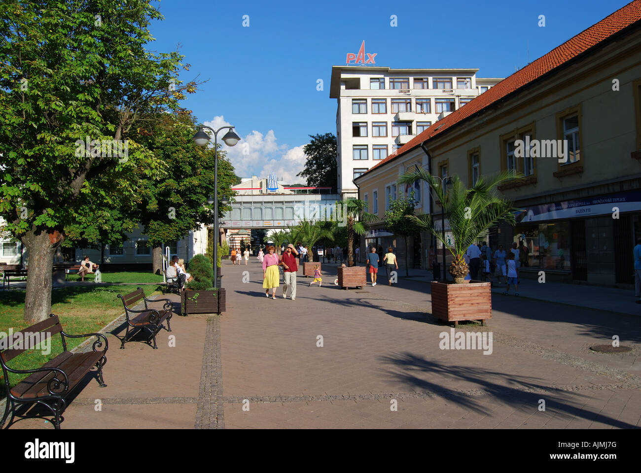 Esplanade, Trencianske Teplice, Region Trencin, Slowakei Stockfoto