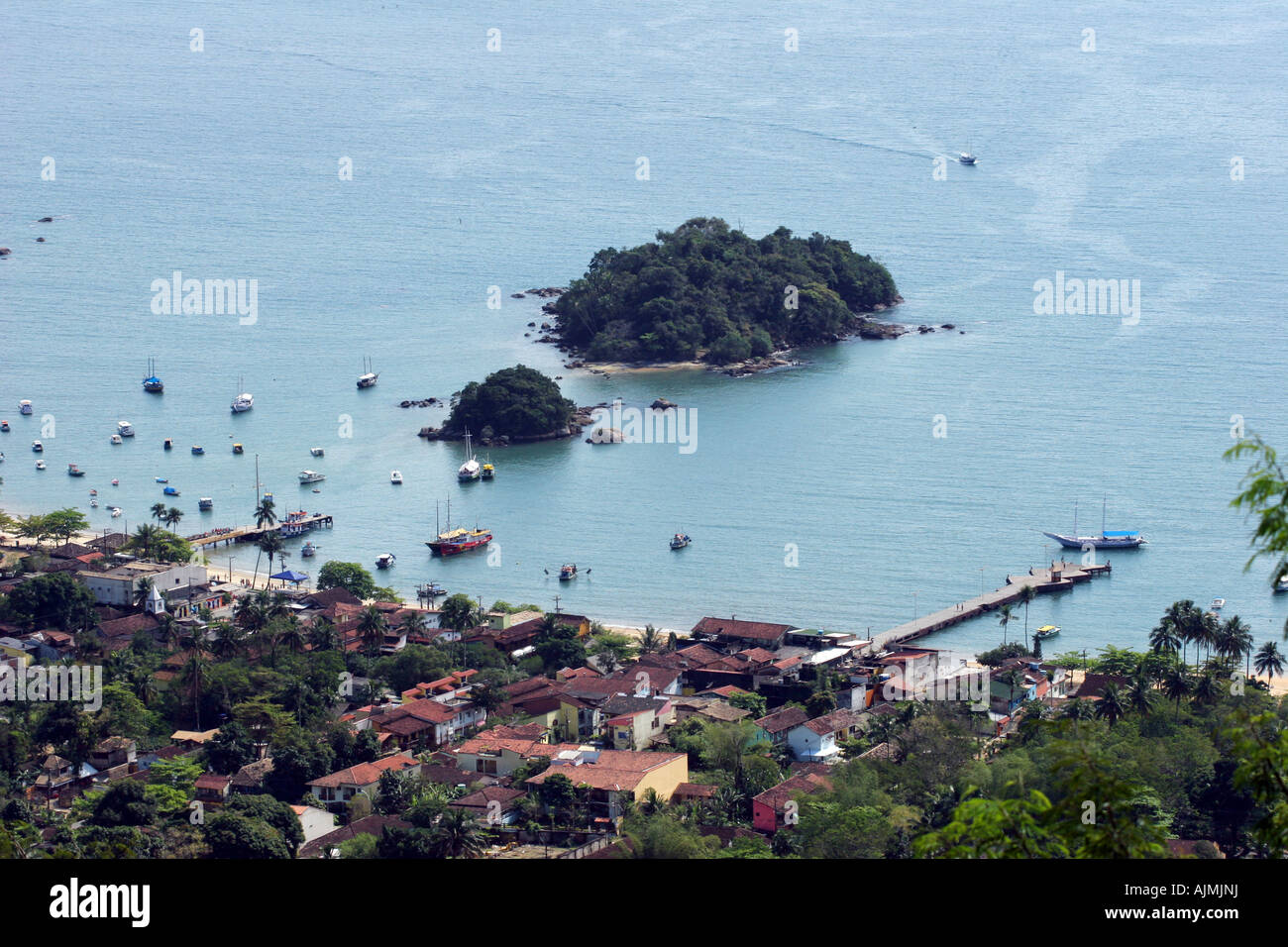 Enseada Abraão Blick vom Berg Ilha Grande Brasil in Rio De Janeiro Stockfoto