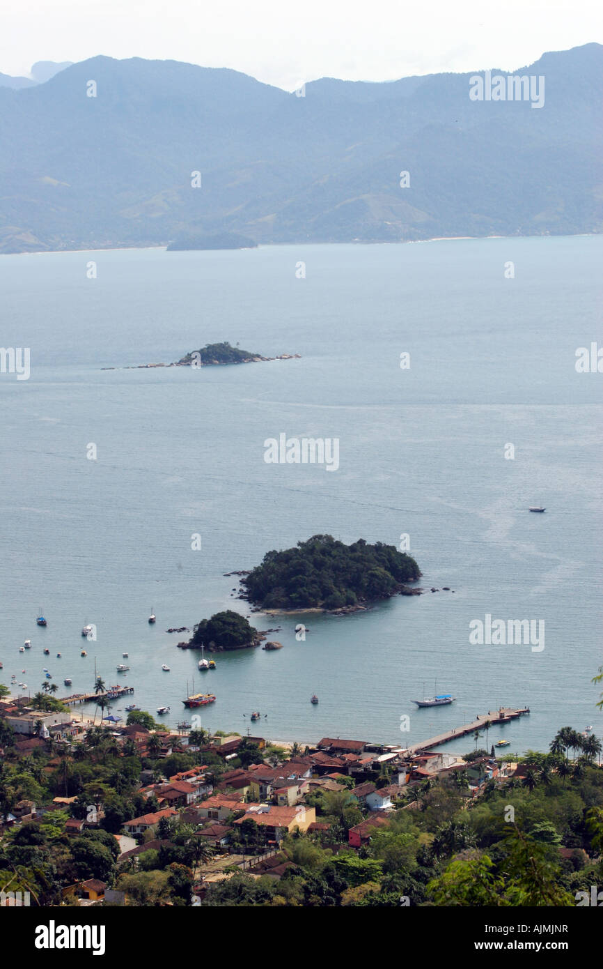 Enseada Abraão Blick vom Berg Ilha Grande Brasil in Rio De Janeiro Stockfoto