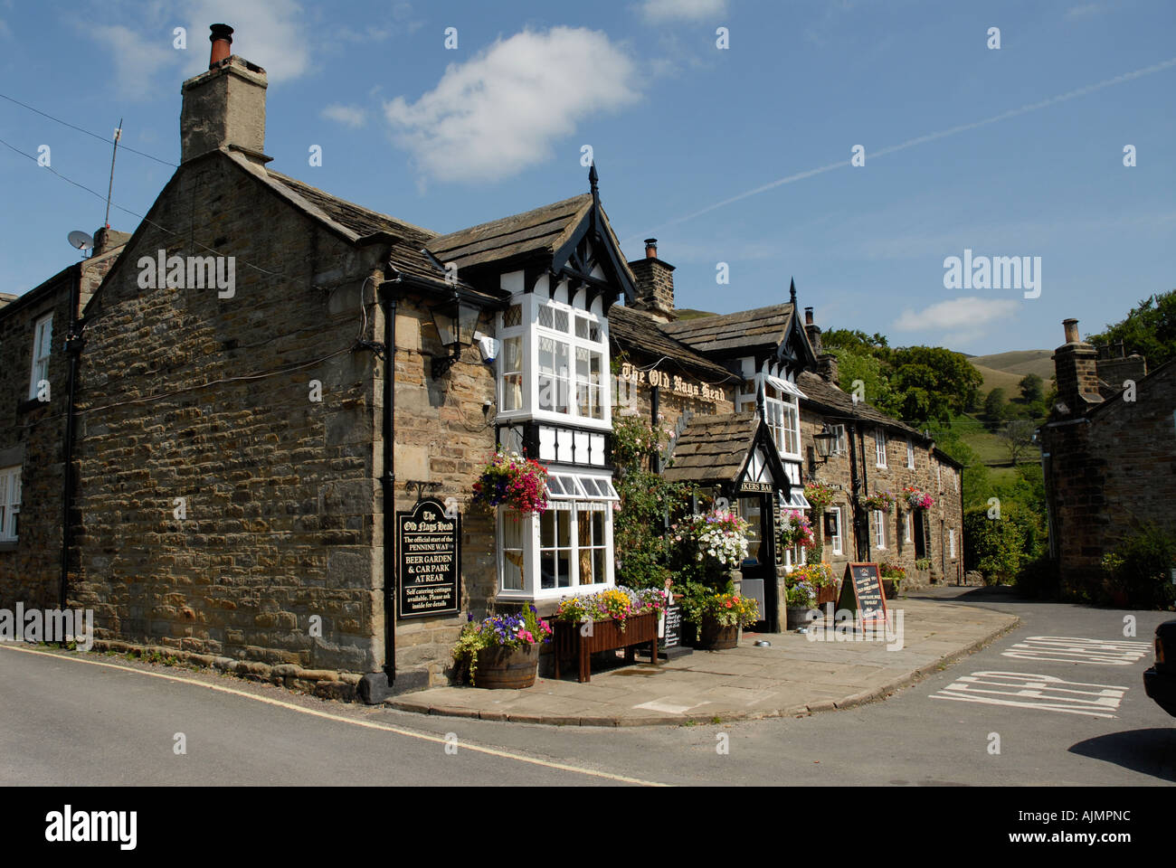 Nags Head Pub - Edale - Beginn der Pennine Way Stockfoto