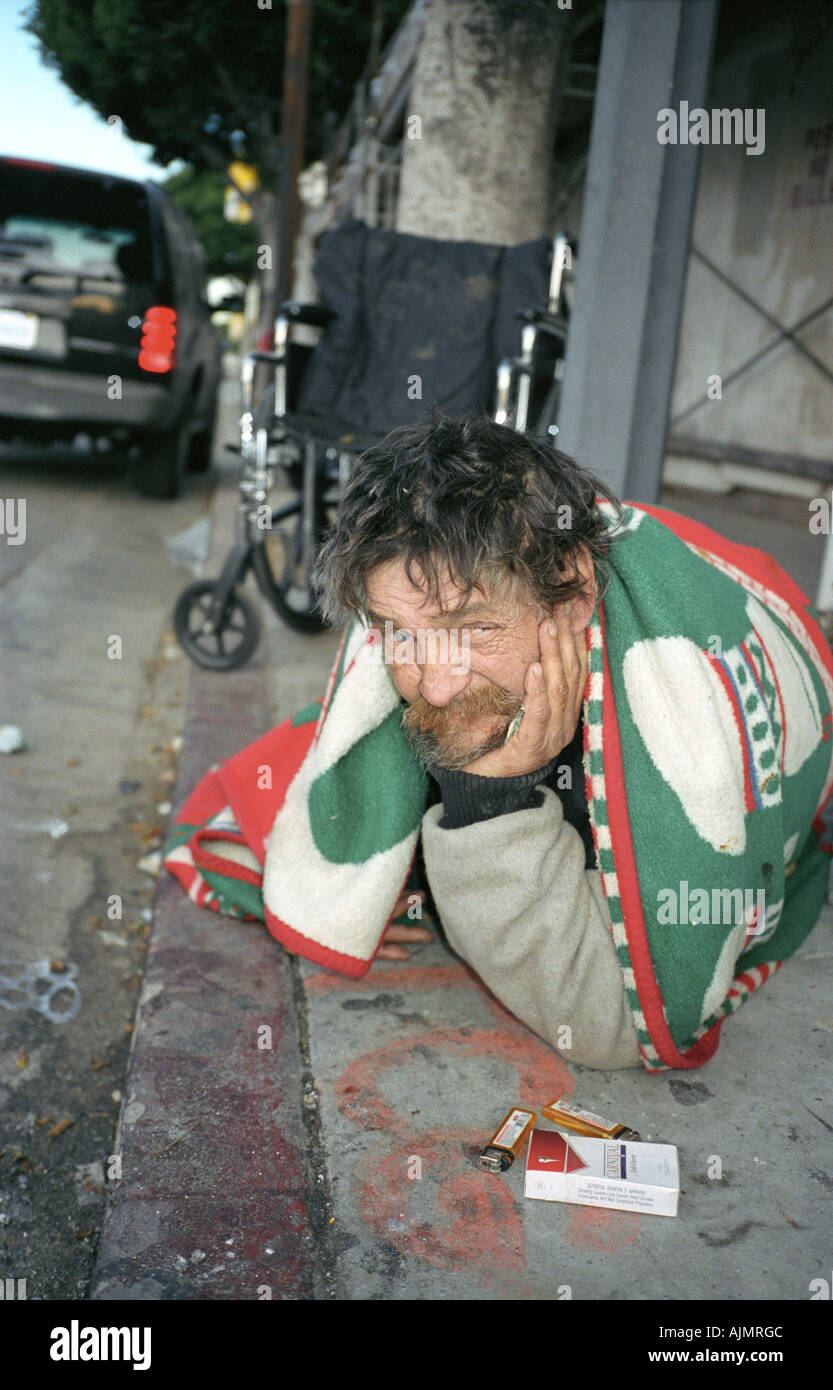 Obdachlose Skid Row Los Angeles California Vereinigten Staaten von Amerika Stockfoto