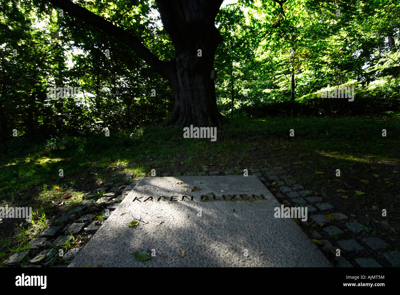 Karen Blixens Grab auf Rungstedlund Stockfoto