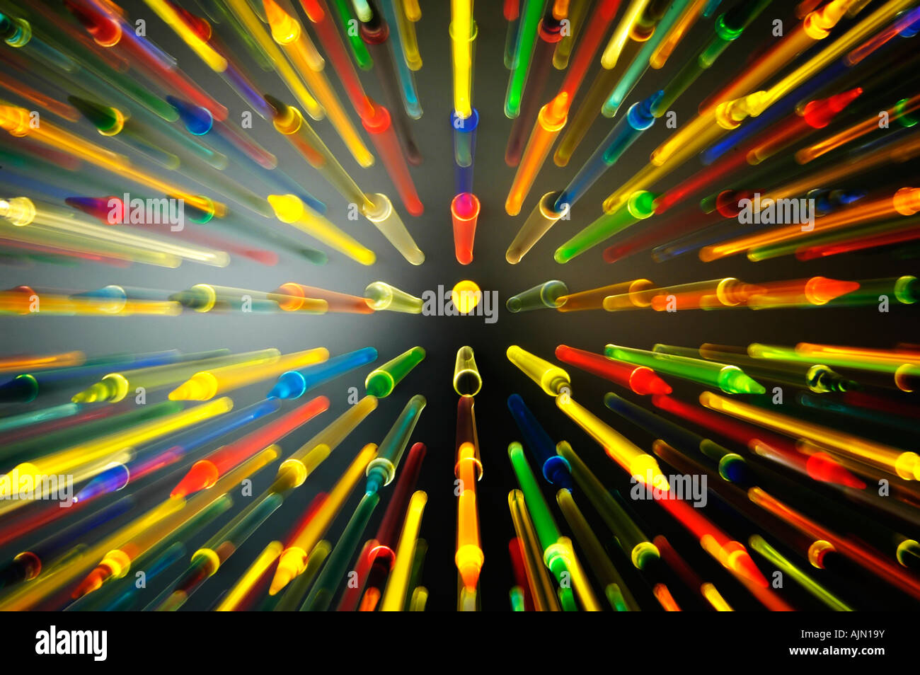abstrakte farbige Lichter während der Belichtung für Artsitic abstrakte Wirkung vergrößert Stockfoto