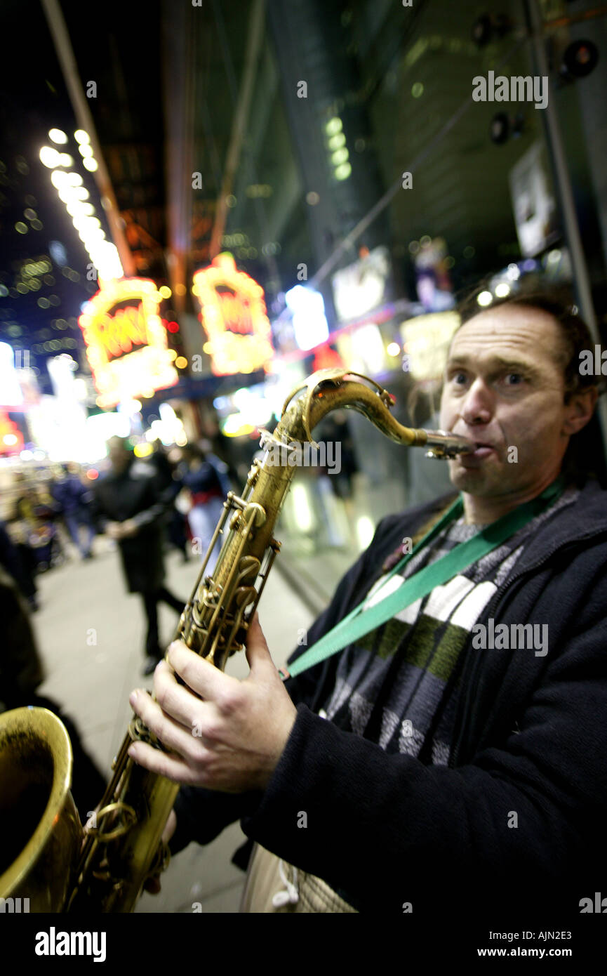BUSKER TIMES SQUARE NEW YORK Stockfoto