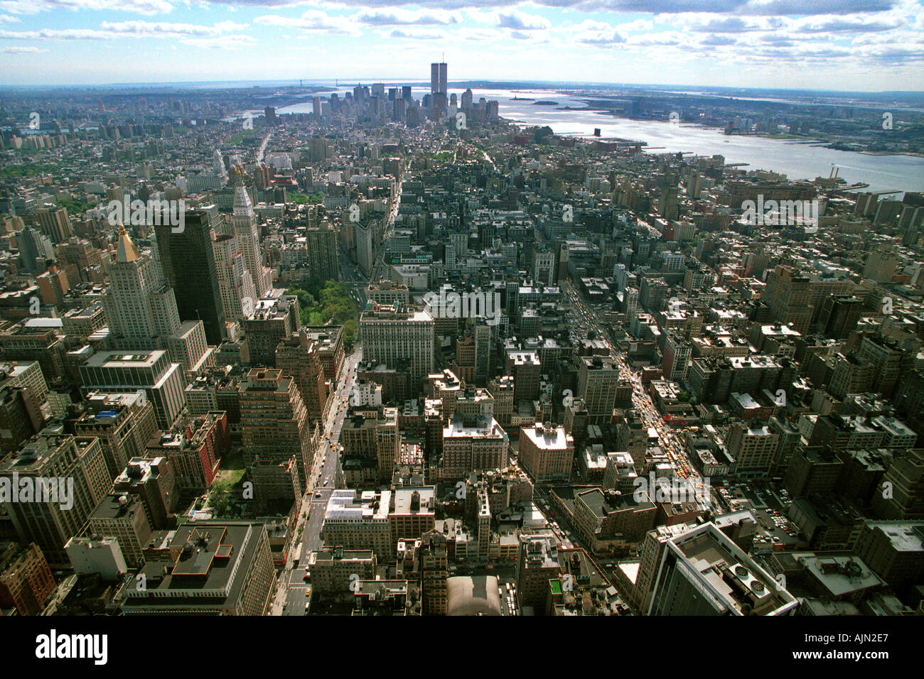 Untere Manhattan vor 9 11 Stockfoto