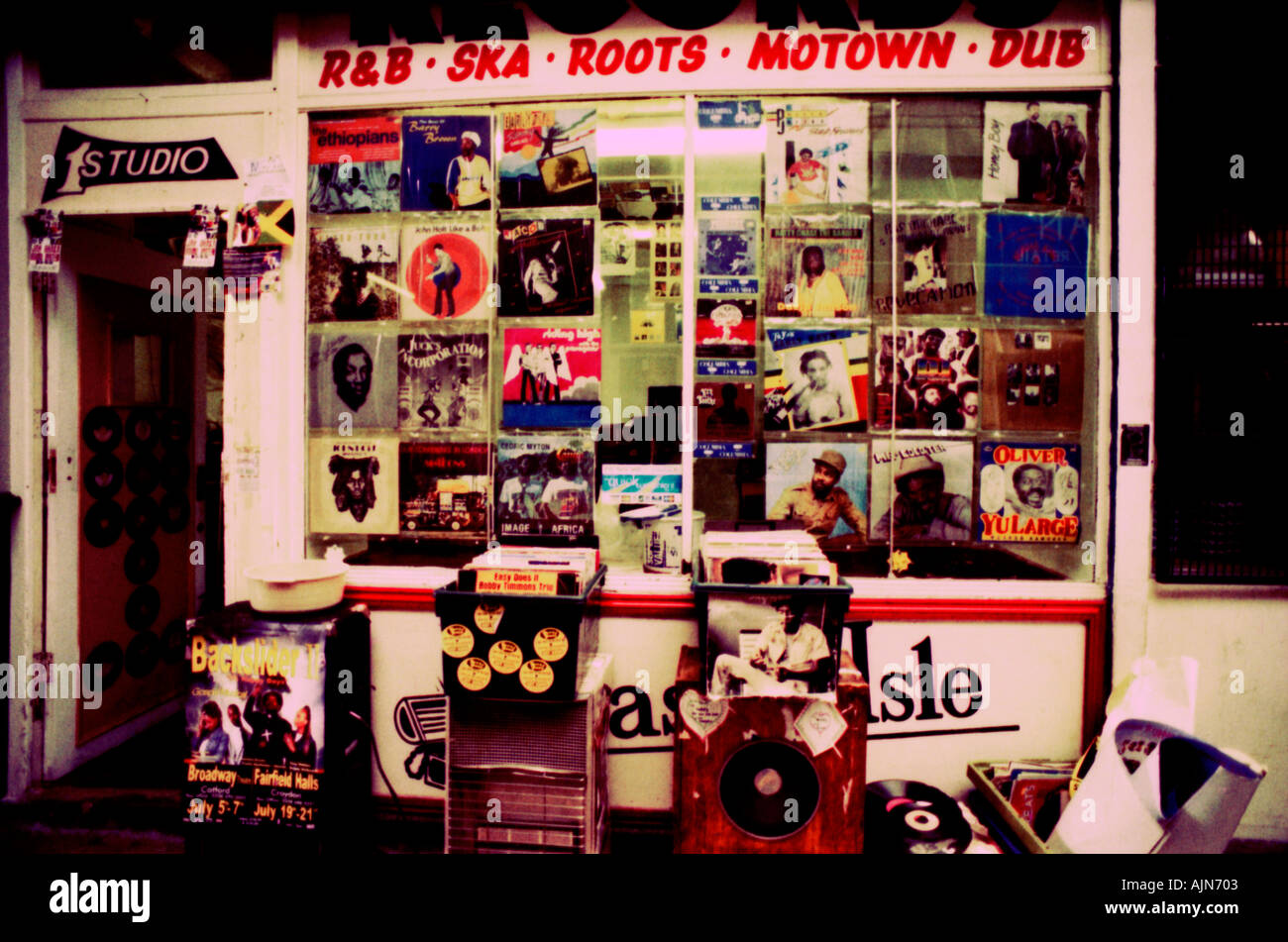Soul RnB hip Hop Tanz Motown unabhängige Spezialität Plattenladen Brixton Stockfoto