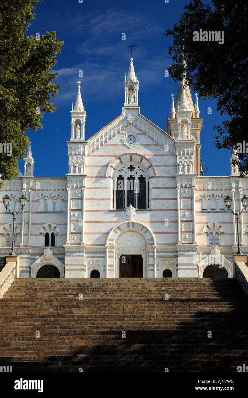Wallfahrtskirche Nostra Signora di Montallegro, Rapallo, Ligurien, Italien. Stockfoto