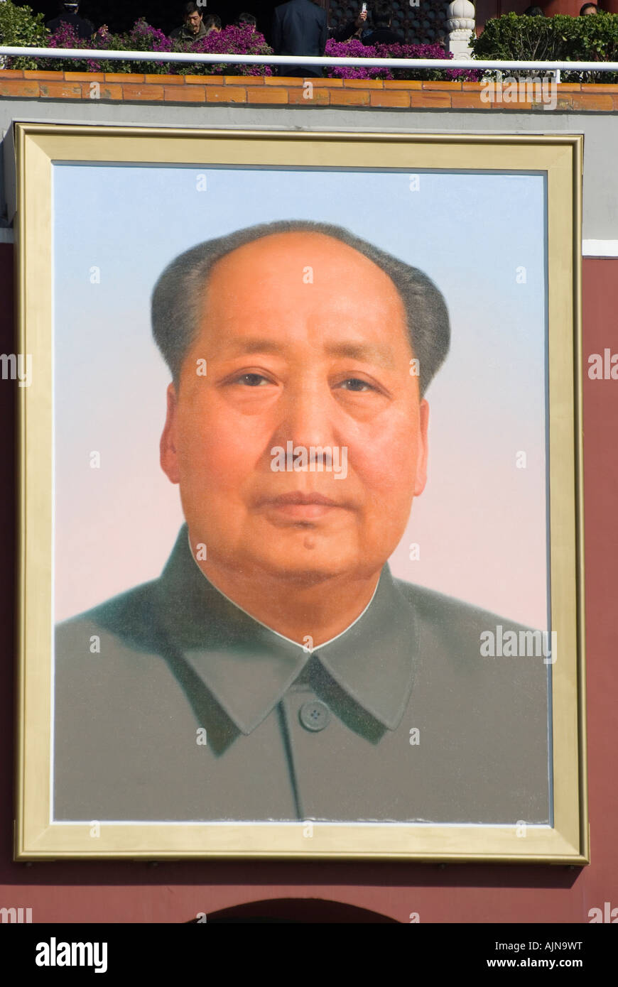 Platz des himmlischen Friedens: Porträt von Mao Zedong auf dem Tiananmen Stockfoto