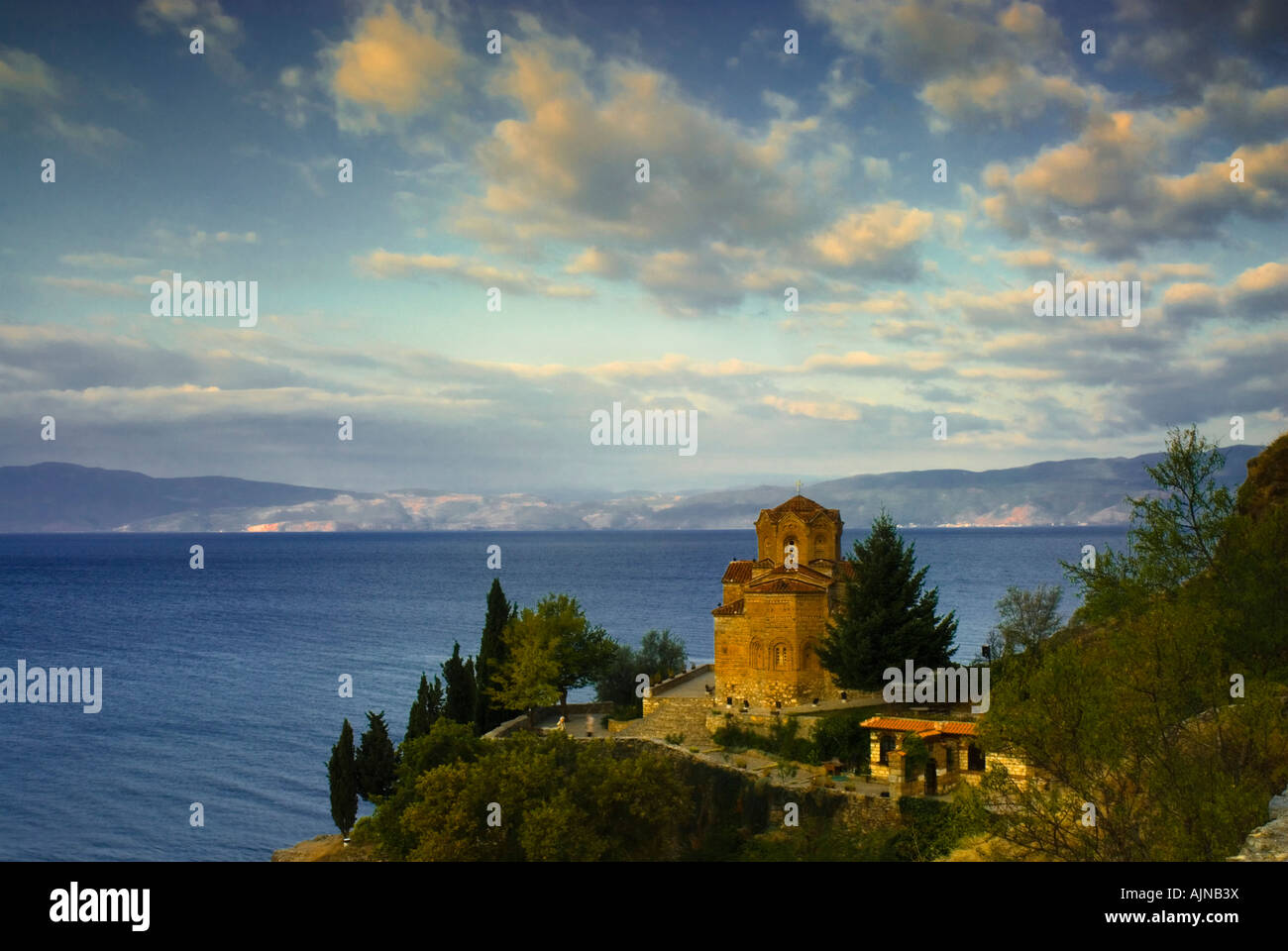 Sveti Jovan bei Kaneo, Lake Orhid, Mazedonien Stockfoto