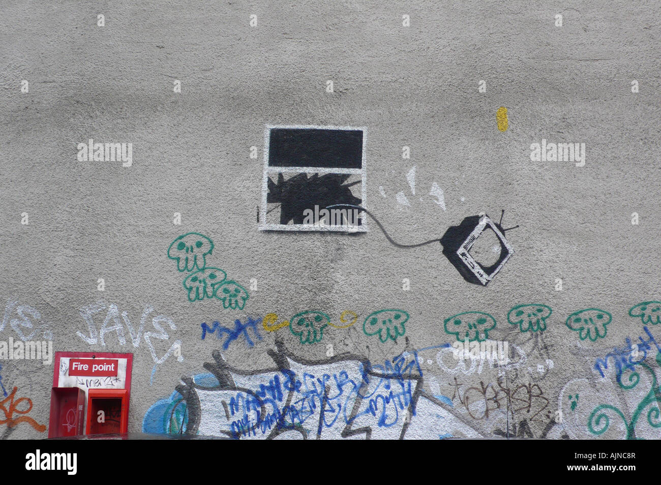 Banksy Graffiti-Kunst, London Stockfoto