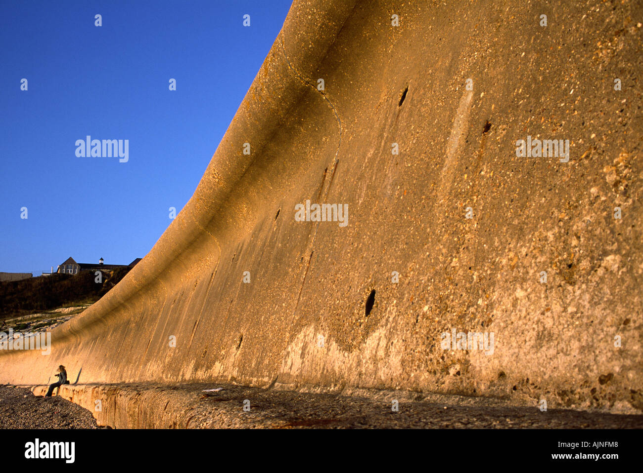 Portland Küstenmeeres Verteidigung Wand in Dorset county England UK Stockfoto