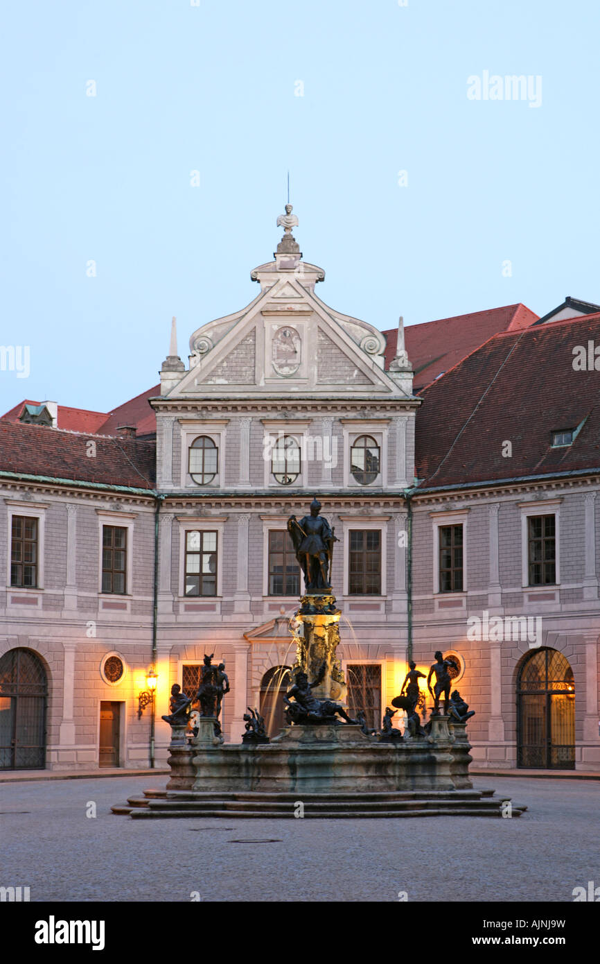 Brunnenhof in der Residenz, München, Bayern, Deutschland Stockfoto