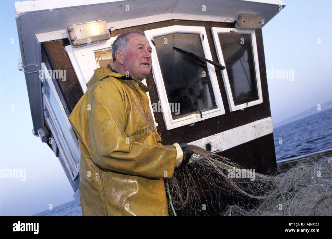 Fischer bringen einen Fang von Dover Sole Hastings England Stockfoto