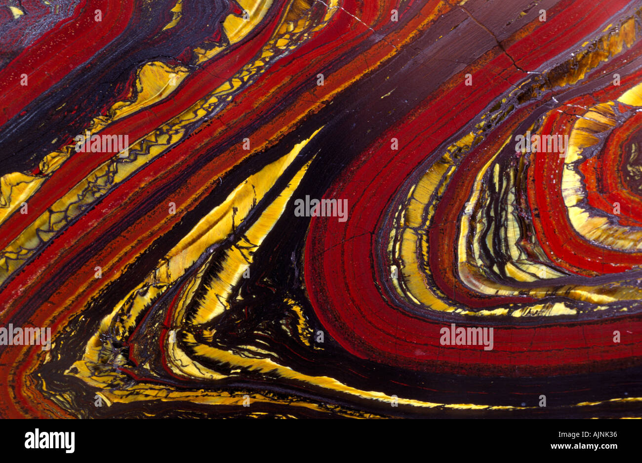 Mineralisches Gestein Tigereisen Pilbara Western Australia Australien horizontale Stockfoto
