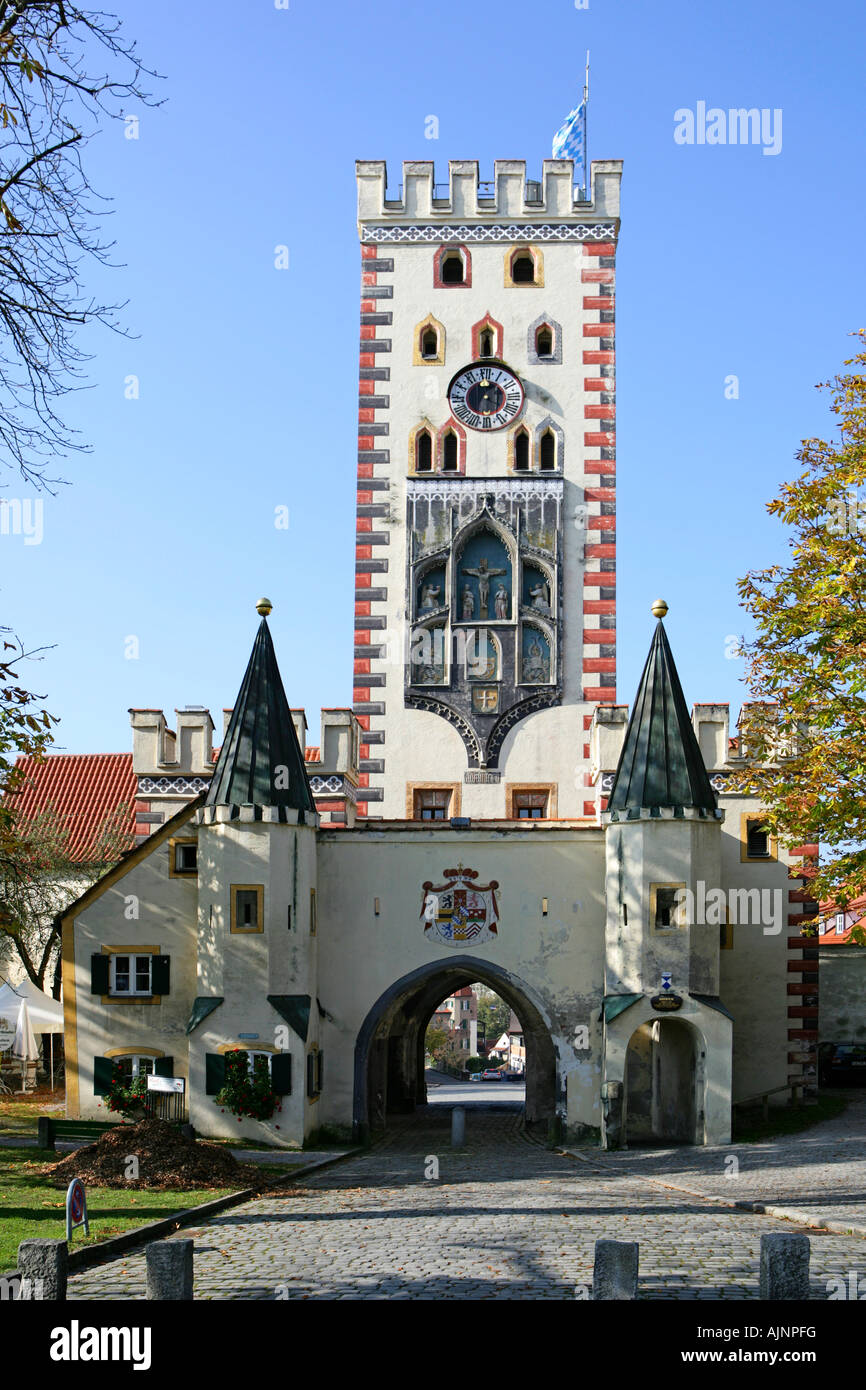 Deutschland-Bayern-Landsberg-Bayertor Tor Stadt Expansion im 15. Jahrhundert n. Chr. Stockfoto