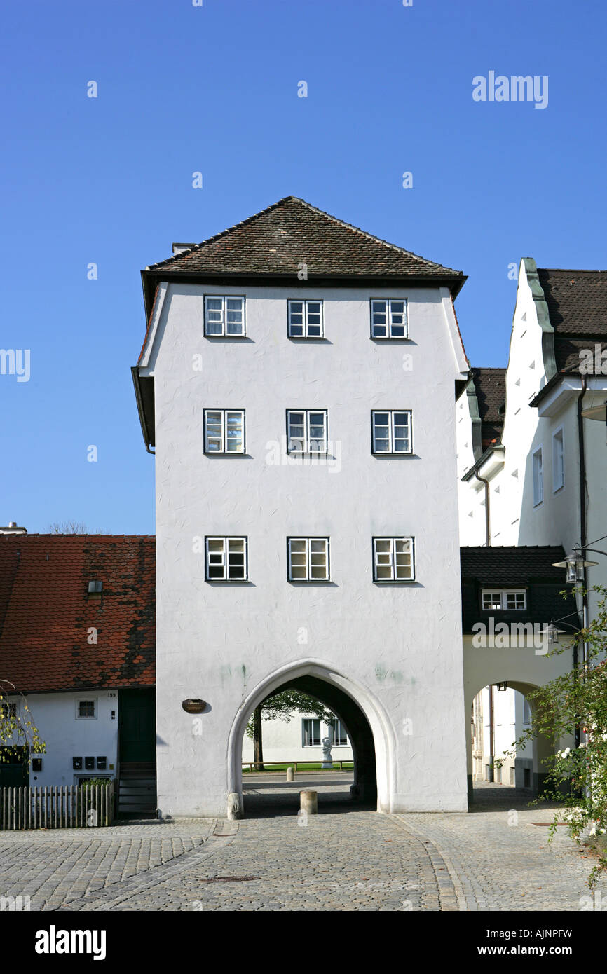 Deutschland-Bayern-Landsberg Stadttor Faerbertor Stockfoto