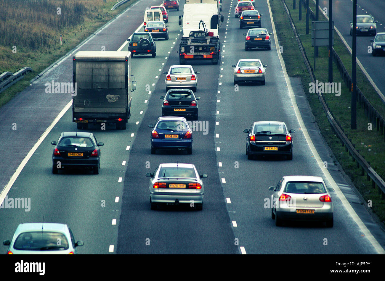 Feierabendverkehr auf der Autobahn M60, Manchester Stockfoto
