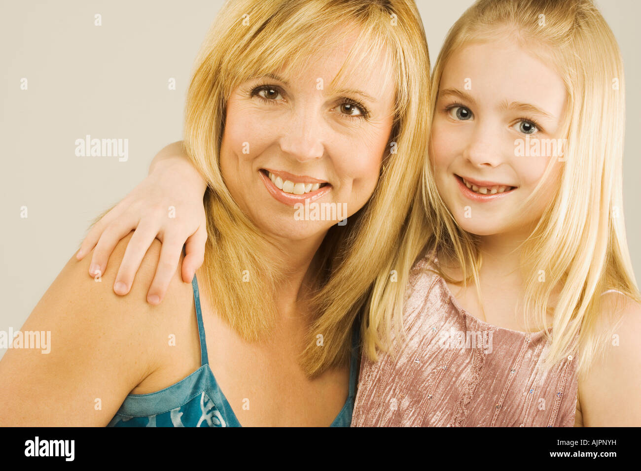 Porträt einer Mutter und Tochter Stockfoto