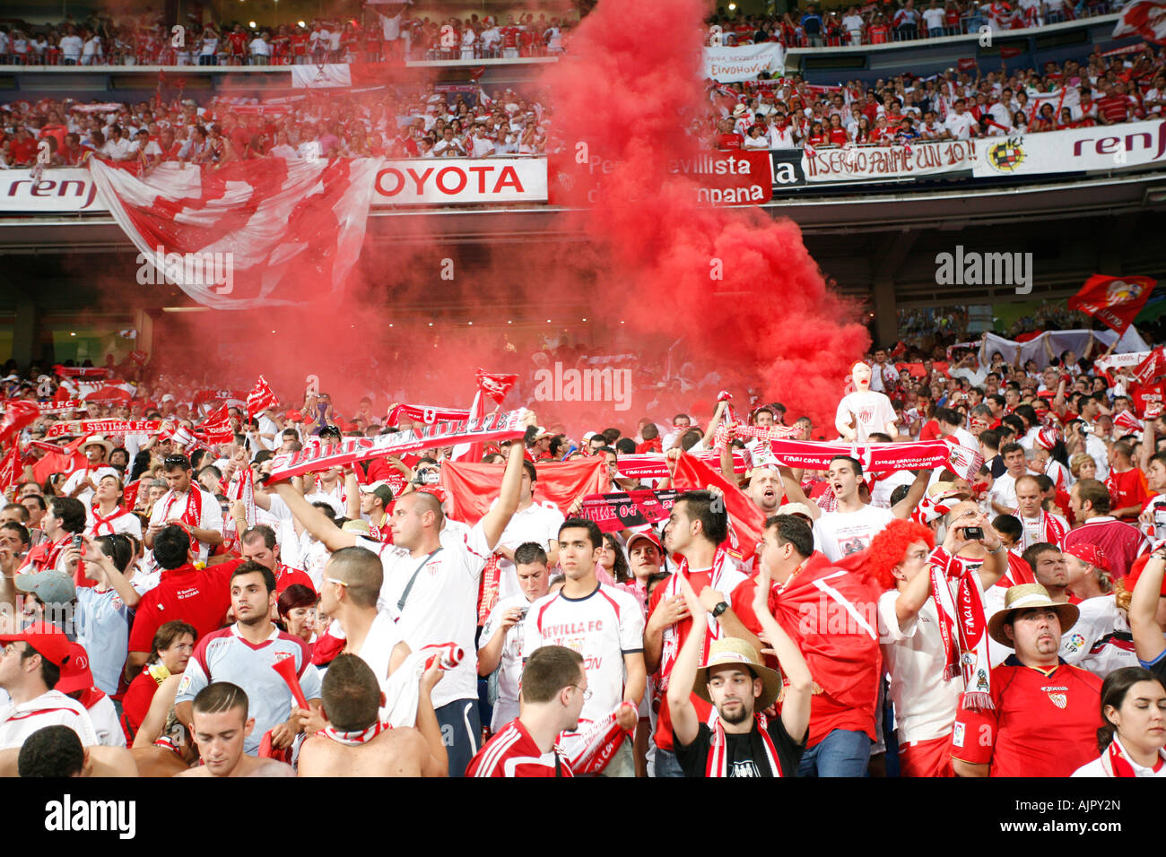 Sevilla FC-fans Stockfoto