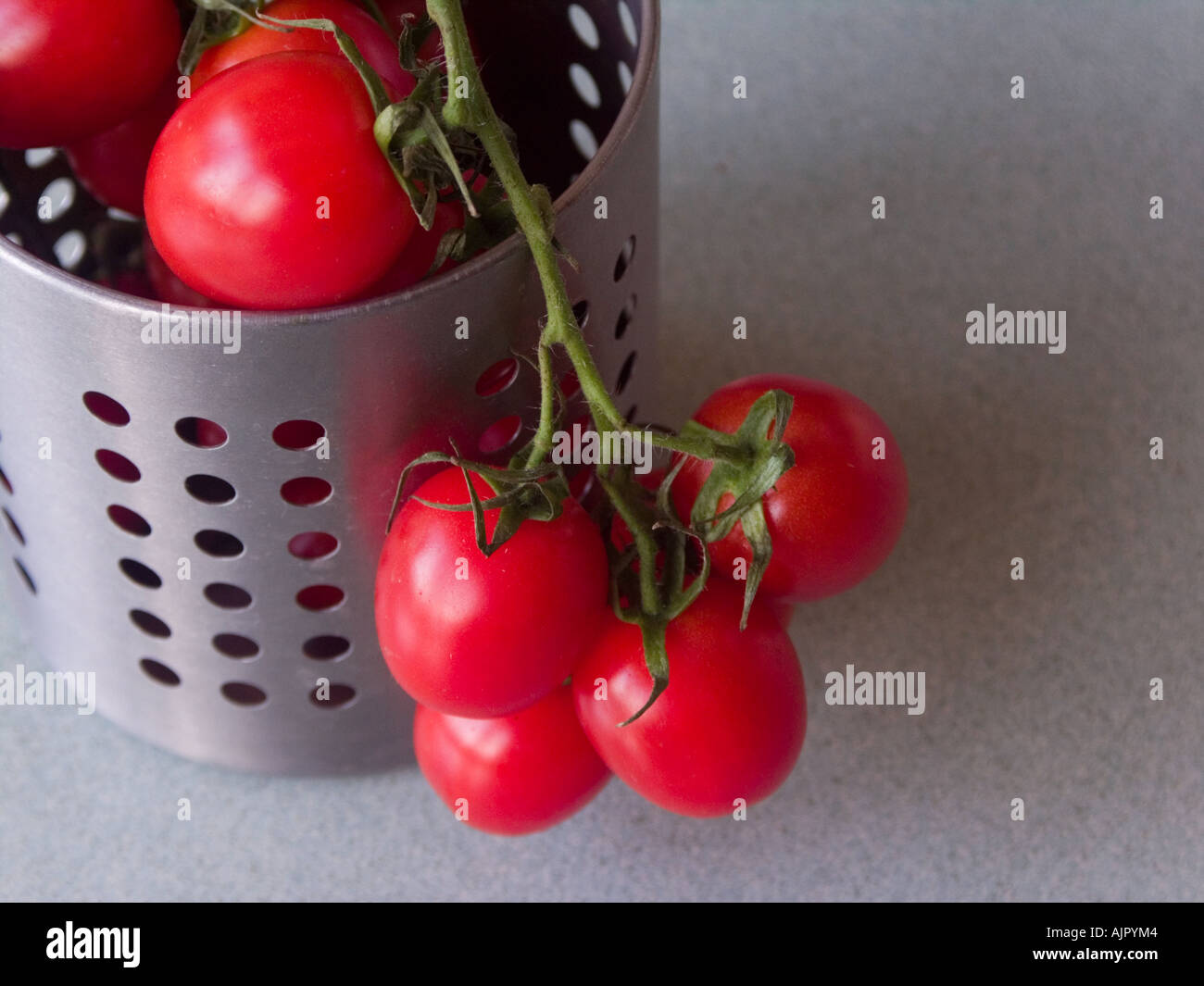 kleine typische Kirsche rote Tomaten aus Sorrent Neapel südlich von Italien Stockfoto