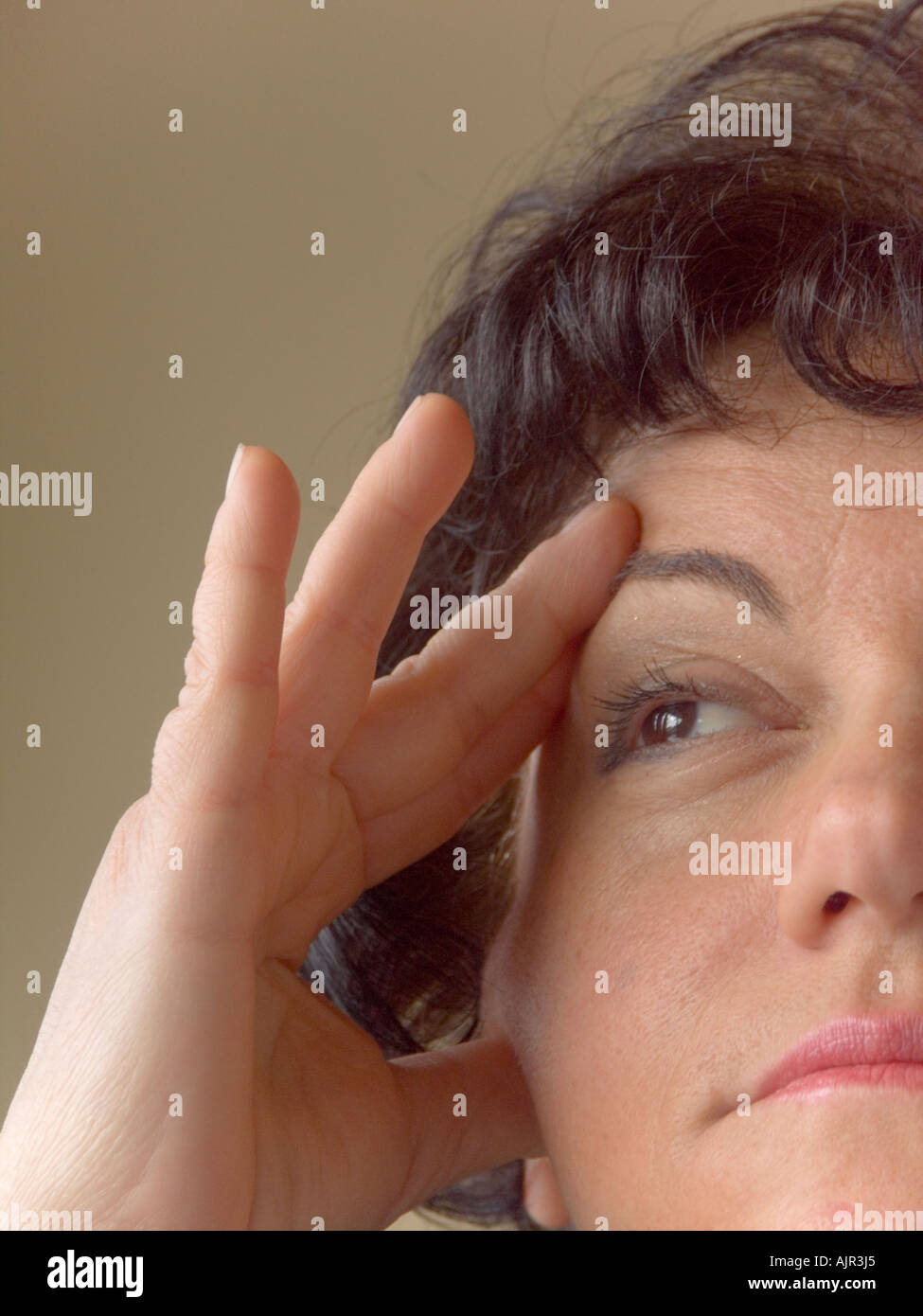 Angst Stress Frauen Gesicht Stockfoto