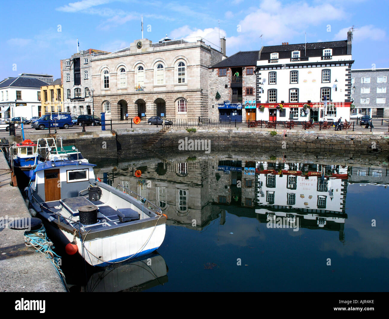 Stadt von Plymouth Sutton Harbour Küstenstadt port South Devon England uk gb Europa Stockfoto