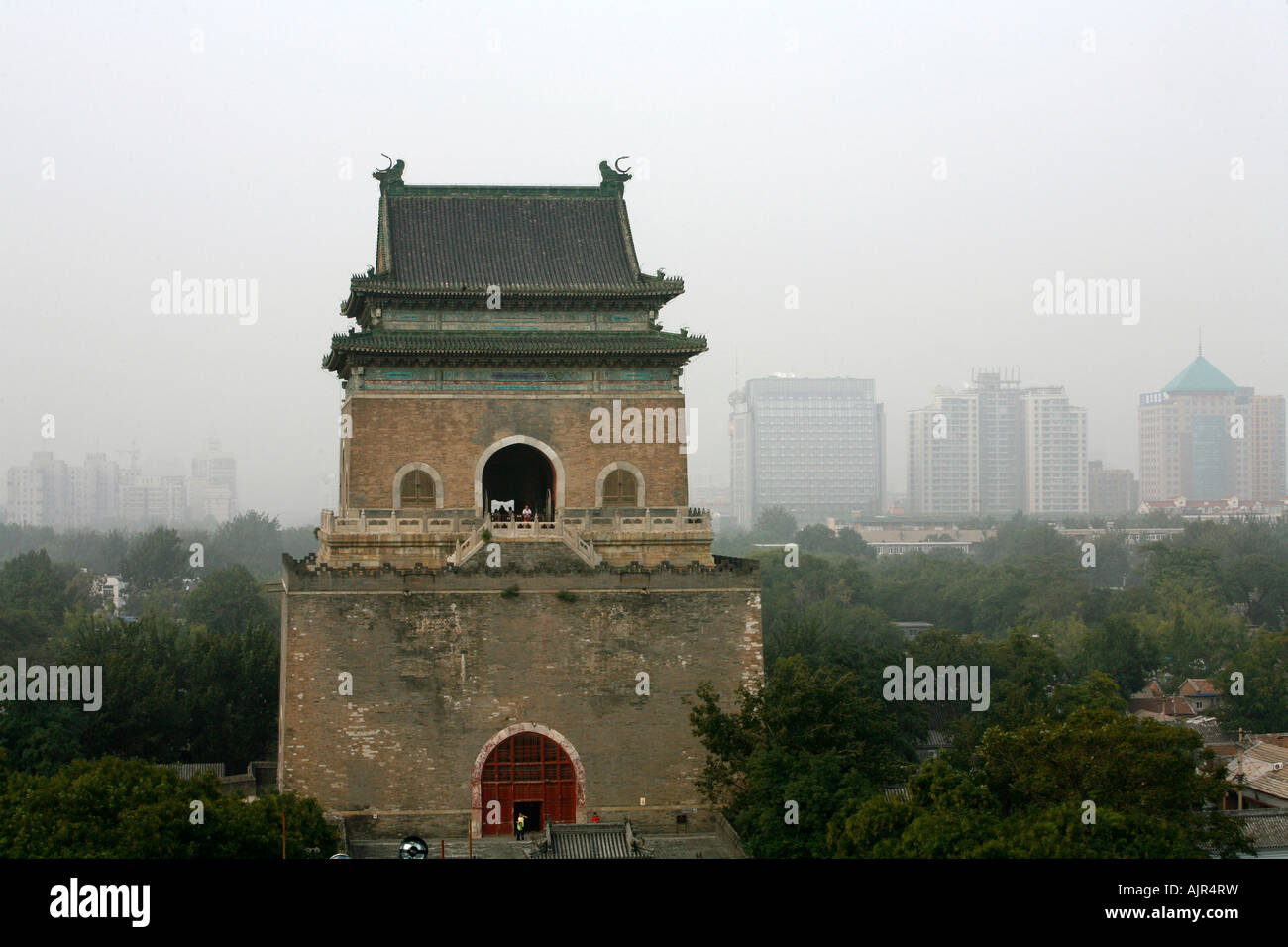 Blick auf den Glockenturm Peking China Stockfoto